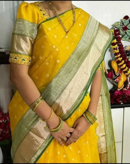 Chanderi Handwoven Handloom Silk Saree