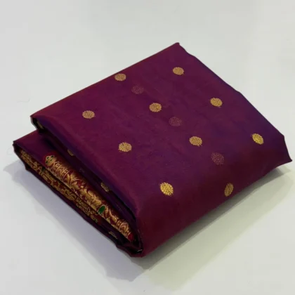 Purple Chanderi Handwoven Handloom Silk Saree